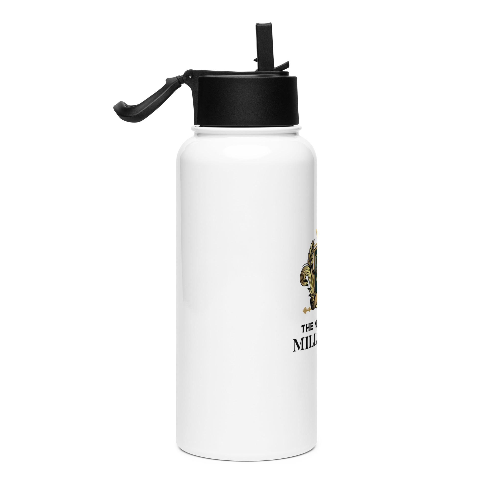 stainless steel water bottle with a straw lid white oz right fdddde jpg