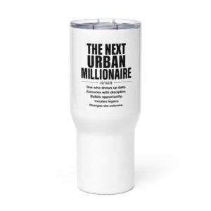 travel mug with a handle white oz front fddf jpg