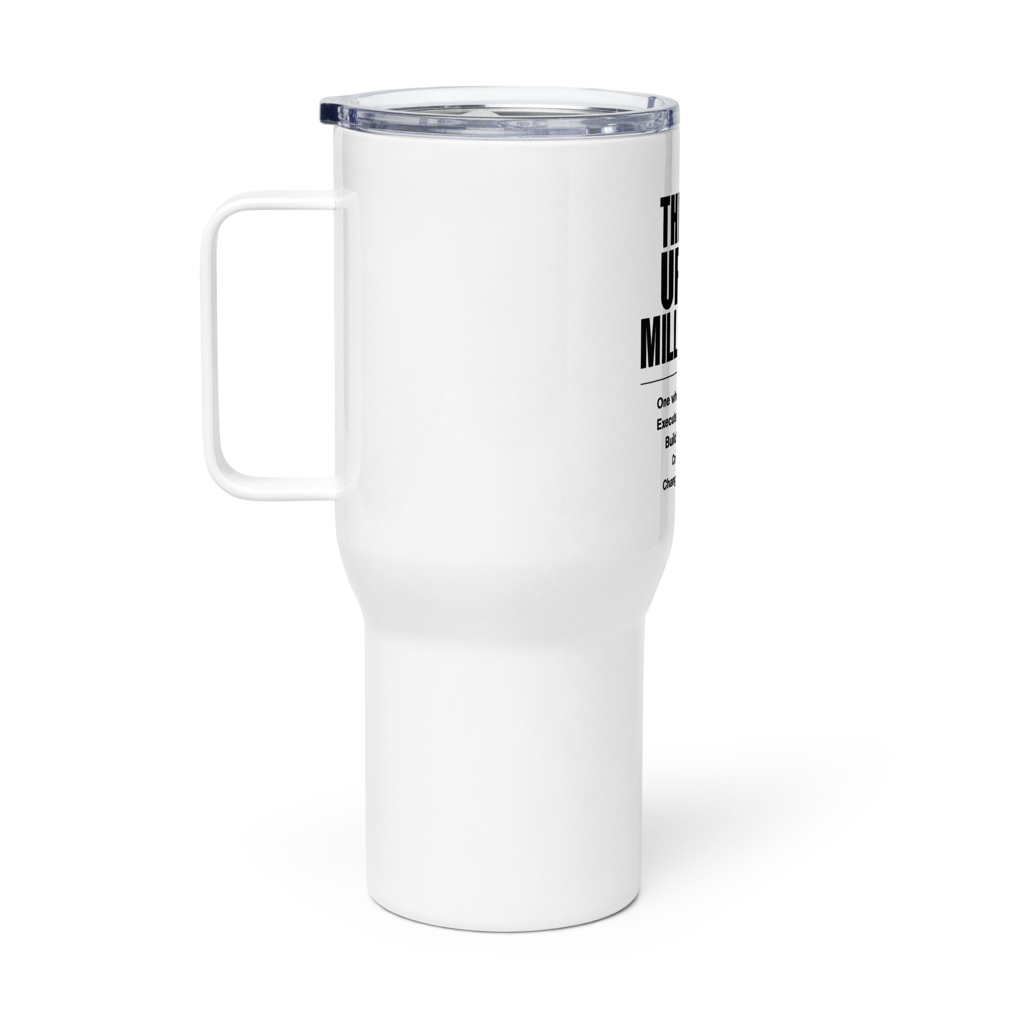 travel mug with a handle white oz right fdda jpg